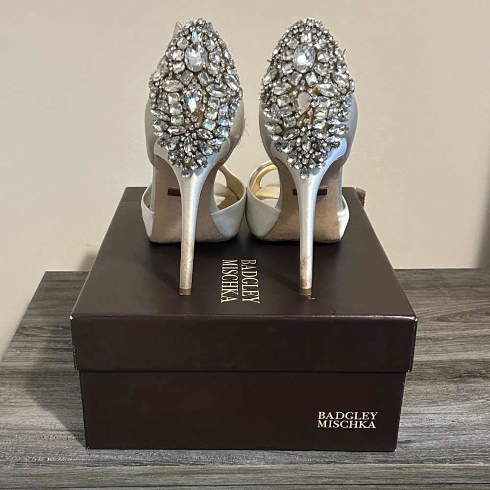 Badgley Mischka Crystal-Embellished Bridal Heels